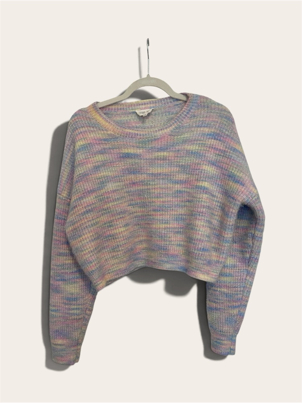 Sienna Sky Pastel Cropped Crewneck Sweater